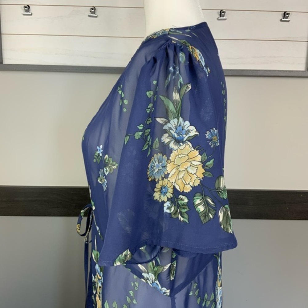 JANETCHUNG tie front long cardigan floral print - Picture 6 of 14